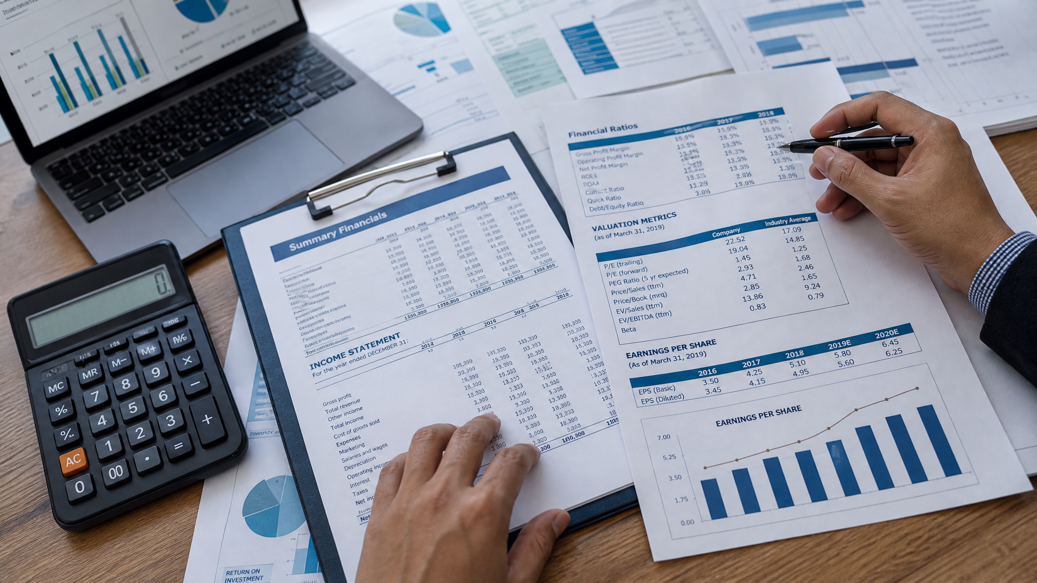 AI stock analysis showing fundamental research reports